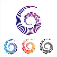 Abstract Colorful Spiral Logo set Stock Vector