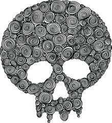 Totenkopf Schädel Muster Spirale in Vectoren Schwarz