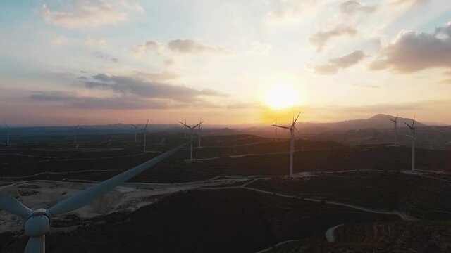 Aero Shot Of The Wind Farm