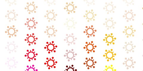 Light Red, Yellow vector template with flu signs.