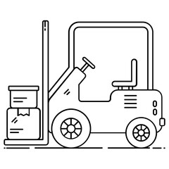 Fototapeta premium Icon design of forklift truck, editable flat vector of logistics 