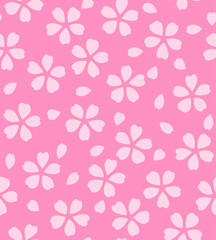 Japanese Cute Cherry Blossom Vector Seamless Pattern