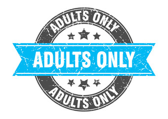 adults only round stamp with ribbon. label sign
