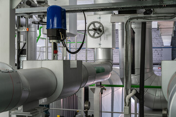 Boiler house pipes and valves