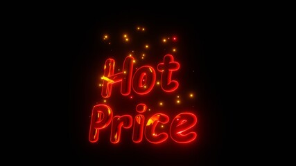 Hot price text background 3d render video