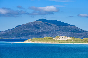 Dünenlandschaft Luskentyre Beach auf der Isle of Harris, Schottland, UK