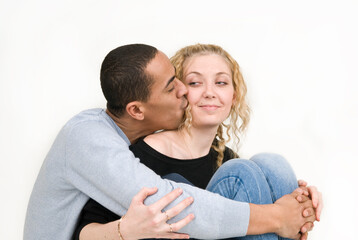 Fototapeta premium Multiracial couple. man and white woman
