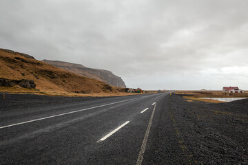Road to Vík í Mýrdal in Iceland