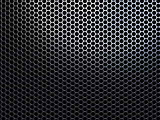 Silver polished metal texture background. Metal background with circles. Perforated sheet metal. Perforated metal (chrome, steel, iron, silver) texture seamless pattern background, dotted technology