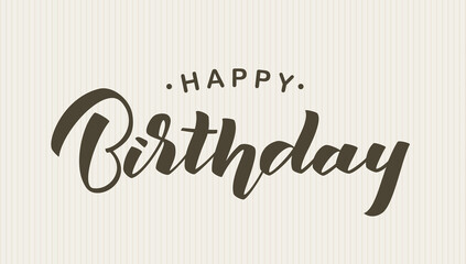 Handwritten lettering composition of Happy Birthday on vintage background