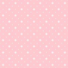 Seamless geometric vector pink and white pattern. Modern ornament with dotted elements. Geometric abstract pattern
