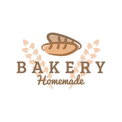 Homemade bakery elegant logo, symbol, label, badge. Editable vector file.