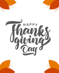 Fototapeta na wymiar Happy Thanksgiving Day. Vector template of greeting card with autumn leaves.