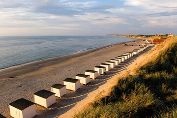 Fototapeta premium Sunset on the Coast of northern Jutland, Denmark, Europe