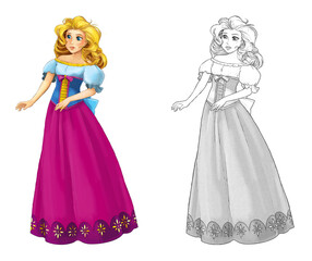 cartoon sketch scene with princess illustration © honeyflavour