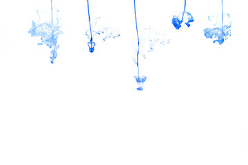 Abstract blue water splash wave surface with on white background