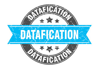 datafication round stamp with ribbon. label sign