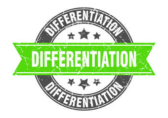 differentiation round stamp with ribbon. label sign