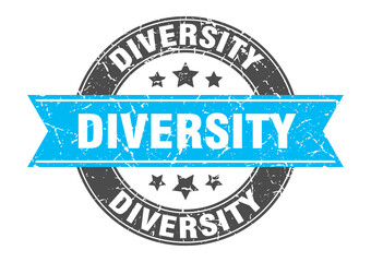 diversity round stamp with ribbon. label sign