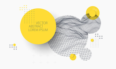 Modern science or technology elements. Trendy abstract background. Cyberspace surface illustration. Vector.