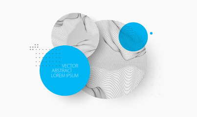 Modern science or technology elements. Trendy abstract background. Cyberspace surface illustration. Vector.