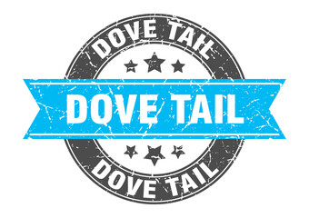 dove tail round stamp with ribbon. label sign