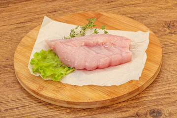 Raw turkey breast steak for cooking