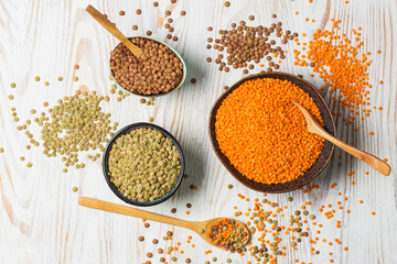 Round lentil heap in studio 