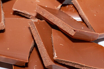 morceaux chocolat lait dessert 