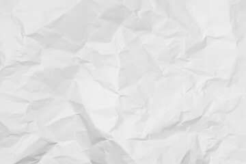 White crumpled paper texture background.	