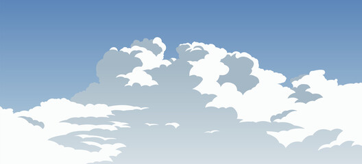 cartoon version of beautiful cloudy blue sky