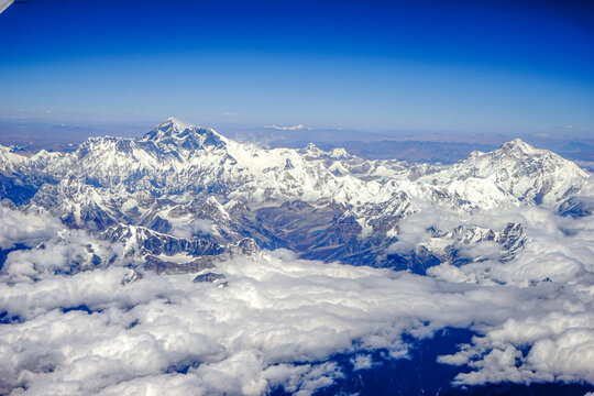 Himalaya, Mount Everest,  plane view between Nepal and Bhutan.