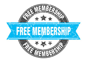 free membership round stamp with ribbon. label sign