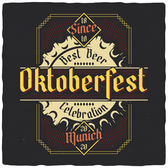 T-shirt or poster design with illustration of beer bottle cap. Ready apparel design.