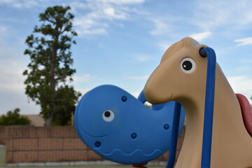 スプリング遊具 ベージュの馬