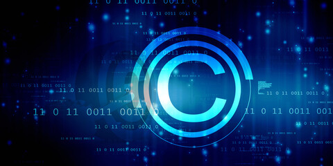 
3d illustration copyright symbol concept 