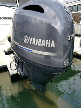 AUCKLAND, NEW ZEALAND - Sep 02, 2020: View Of Yamaha 115 Hp Outboard Motor