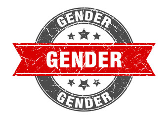 gender round stamp with ribbon. label sign