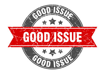 good issue round stamp with ribbon. label sign