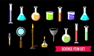 Chemistry biolab science vector set