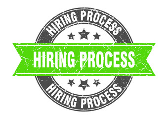 Obraz premium hiring process round stamp with ribbon. label sign