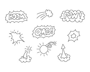 Doodle chat icon isolated on white. Hand drawing line art. Sketch vector stock illustration. EPS 10