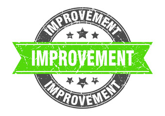 improvement round stamp with ribbon. label sign