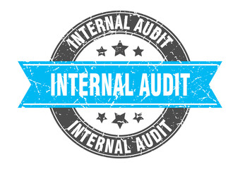 internal audit round stamp with ribbon. label sign
