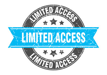 limited access round stamp with ribbon. label sign