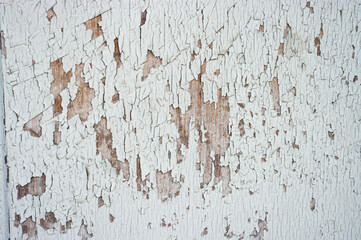 old cracked pale blue paint on the wooden wall horizontal background