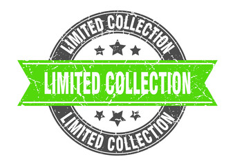 limited collection round stamp with ribbon. label sign