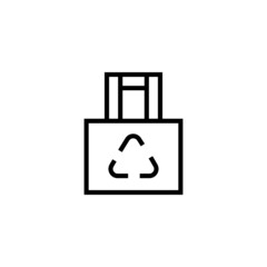 Eco bag Icon  in black line style icon, style isolated on white background