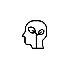 Think Green Icon  in black line style icon, style isolated on white background