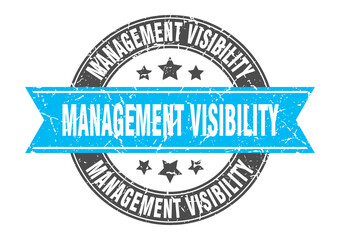 management visibility round stamp with ribbon. label sign